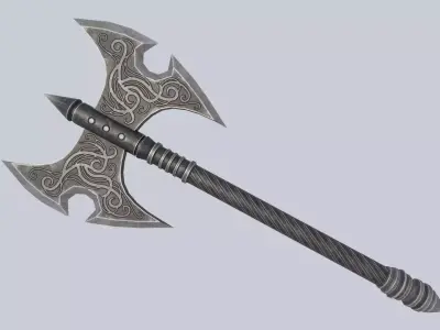 Fantasy axe Low-poly 3D model get