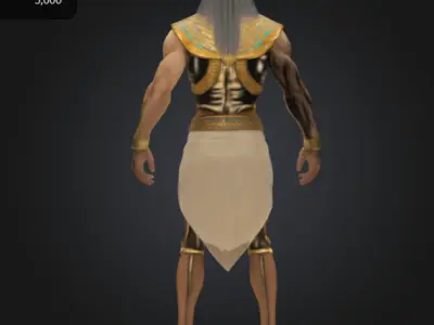 Ancient Undead Egyptian Warrior Rigged Animated 3D Character  Low-poly 3D model
