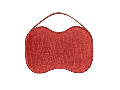 Red Leather Pouch Bag 3D model