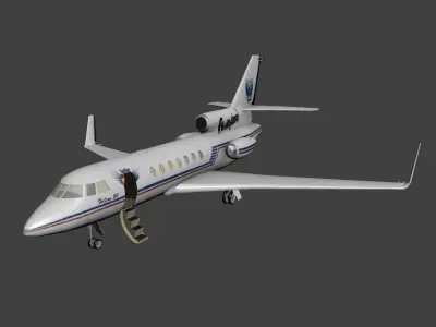 Dassault Falcon 50 Free low-poly 3D model