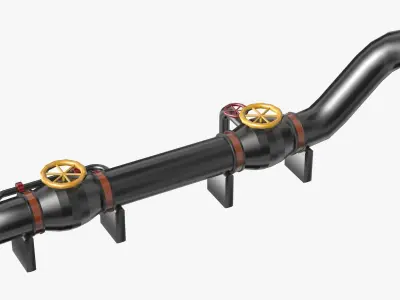 Black Industrial Pipe Model 3D model