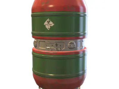 Toxic Industrial Barrel  Sci-Fi Hazardous Waste Container 3D model