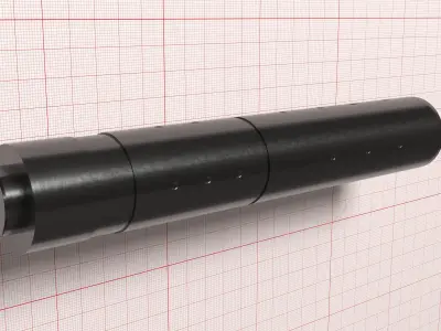 Airsoft silencer 196x32 adapted to 22LR with Z-baffles Low-poly 3D model