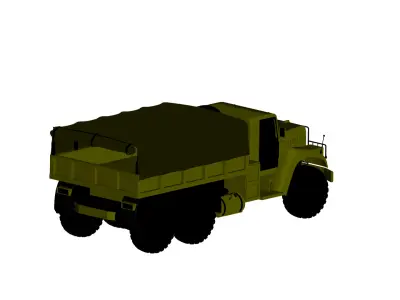 kraz army truck 3D model