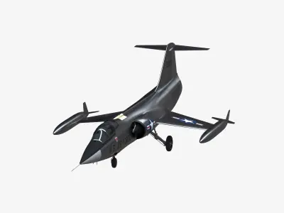 Lockheed F-104G Starfighter Free low-poly 3D model