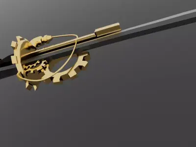 CLOCK SWORD Low-poly 3D model