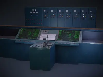 Ship control panel Low-poly 3D model