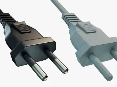 Power Plug Type C Low-poly 3D model
