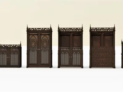 Gothic furniture set 3D model