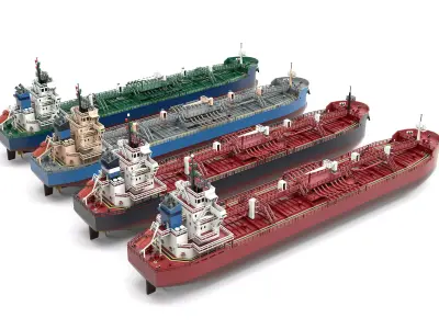 Oil industry collection low poly 3D Model Pack