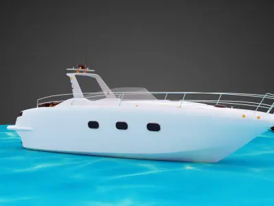 3D Stylized Boat Low-poly 3D model