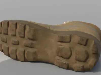 Tan All Terrain Boots Low-poly 3D model