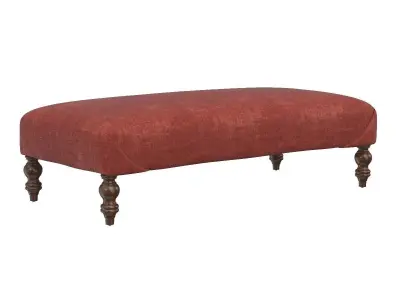 Antique Rug Fragment Ottoman Table 3D model