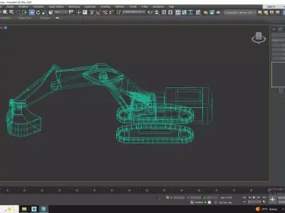 Excavator Construction R954C Simplified Low-poly 3D model