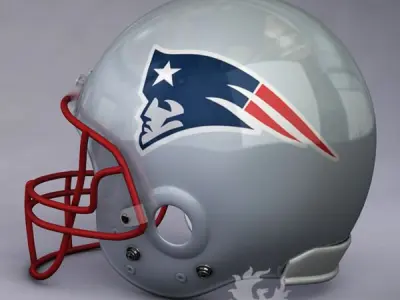 New England Patriots official game helmet 3D model
