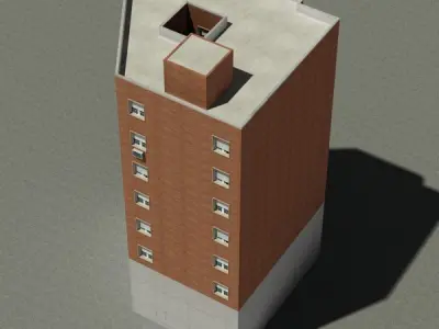 Building apartment Low-poly 3D model purchase