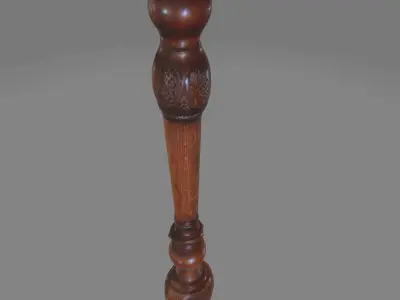 Antique Ornate Wooden Table Leg Low-poly 3D model
