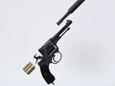 Silenced Nagant Revolver for G8F 3D model