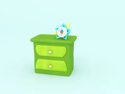 Cartoon Gril room - Low-poly 3D model Low-poly 3D model Low-poly 3D model