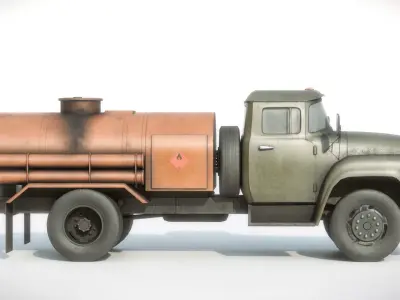 Tanker Truck Low-poly 3D model purchase