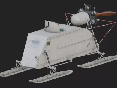 NKL-26 Soviet Aerosan Low-poly 3D model