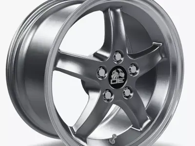 Cobra R 1995 Style Wheel 17X9 Silver Dished With Machined Lip  3D model