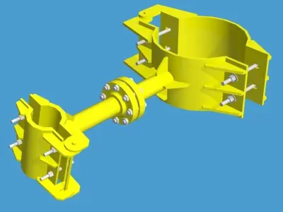 Lap joint flange connection Free 3D model