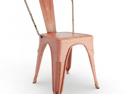 Rusted Metal Chairs Tolix 3D model