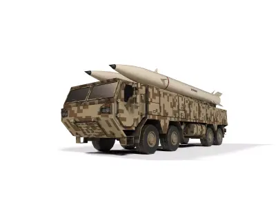 zolfaghar missile launcher lowpoly Low-poly 3D model