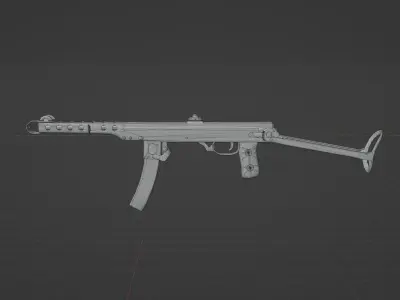 PPSH 42 Low-poly 3D model