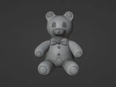 Teddy Bear Toy Brown Stuffed 3D model