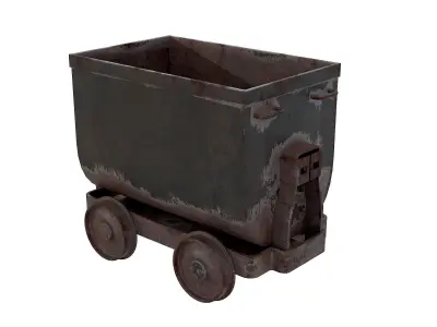 Mining Rust Cart Low-poly 3D model