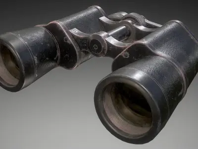 Binoculars Low-poly 3D model 3