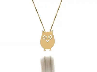 minimalist animal owl pendant Free 3D print model