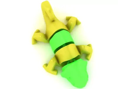 Futuristic Green and Yellow Creature 3D print model