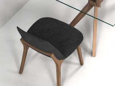 Magna Glass Dining Table by inmod  sohoconcept eiffel wood chair 3D model
