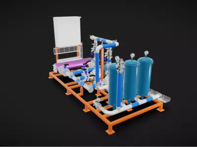 10m3h Industrial Filtration System 3D model
