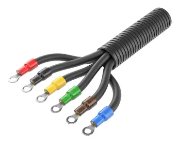6 Cores Electric Wire 3D model