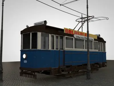 Old Train Low-poly 3D model