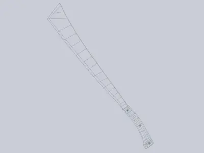 Black hardened bolo Low-poly 3D model