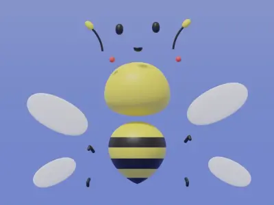Cute Cartoon Bee 3D model buy