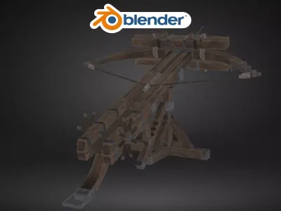 Ballista Turret Game Ready Weapon Low Poly Low-poly 3D model