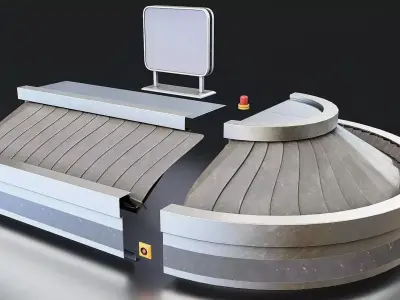 Airport Baggage Carousel 3D Model Low-poly 3D model