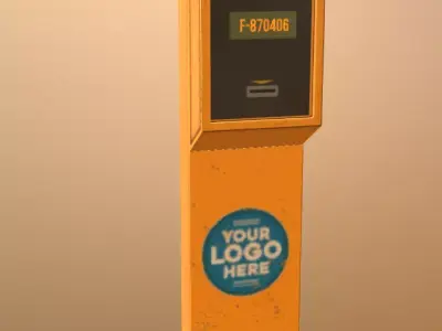 Parking Ticket Counter Low-poly 3D model