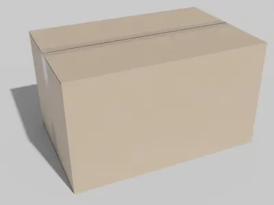 Cardboard Box Low-poly 3D model get