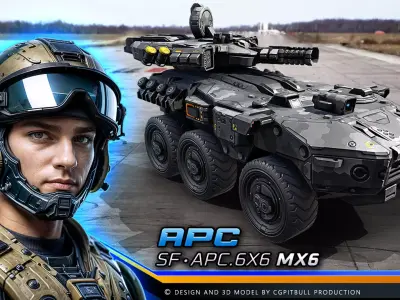 SF APC 6X6 - MX6 Low-poly 3D model