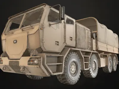 Heavy Military Truck V2 - Cargo Low-poly 3D model