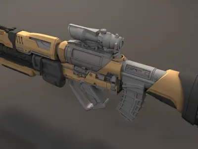 Modern Rifle Low-poly 3D model