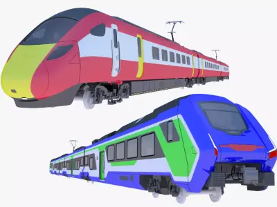 Hitachi trains UK and Italy 3D Model Pack