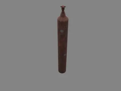 oxygen cylinder rusted Low-poly 3D model